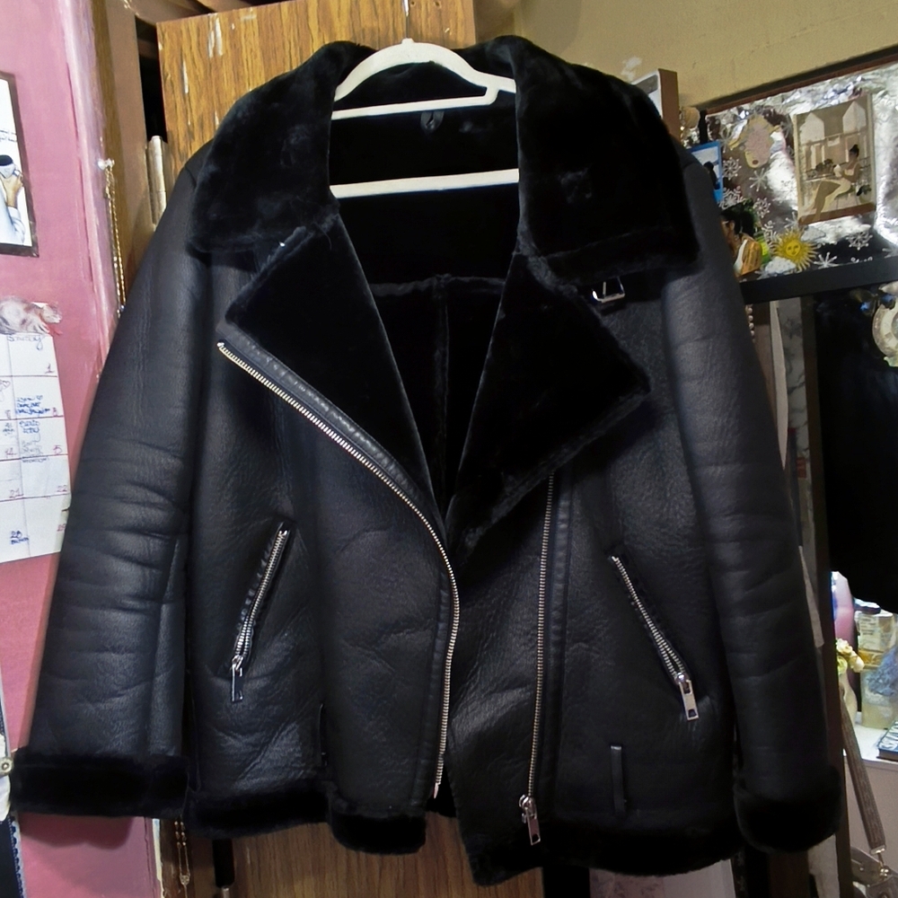 Black Shearling Women's Jacket